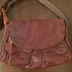 Lucky Brand Leather Foldover Shoulder Bag